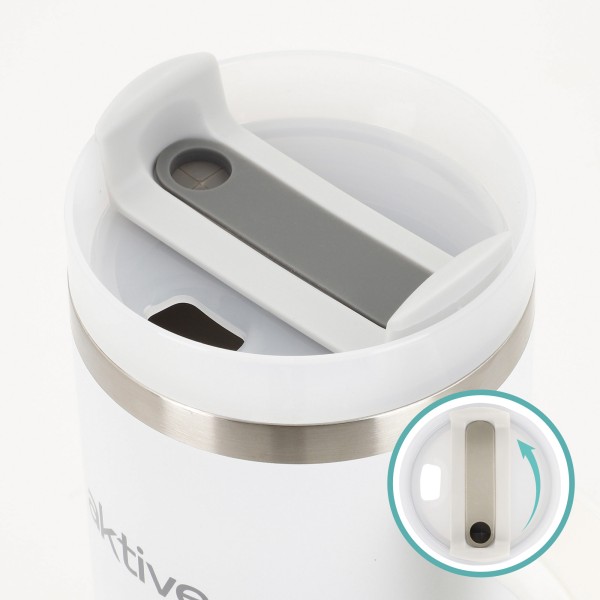 Vaso térmico blanco 900 ml inox antifugas con asa | Distria