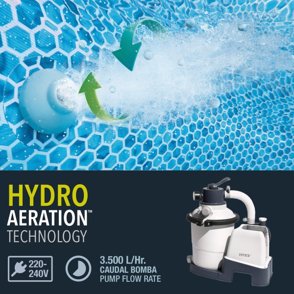 INTEX Piscina Prism Frame 400x200x122 cm y filtro de arena | Distria