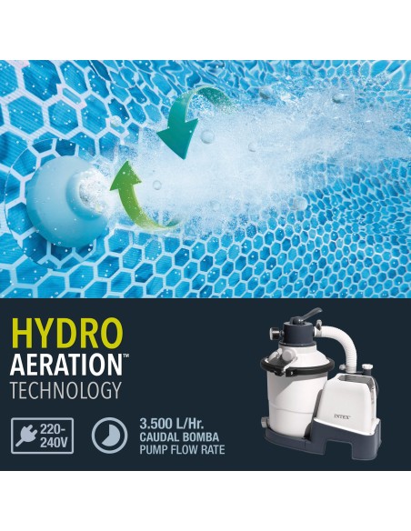 INTEX Piscina Prism Frame 400x200x122 cm y filtro de arena | Distria