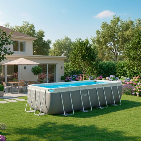 INTEX Piscina Prism Frame 400x200x122 cm y filtro de arena | Distria