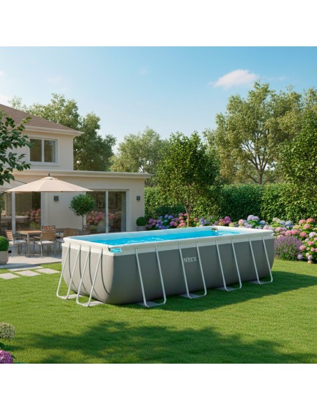 INTEX Piscina Prism Frame 400x200x122 cm y filtro de arena | Distria