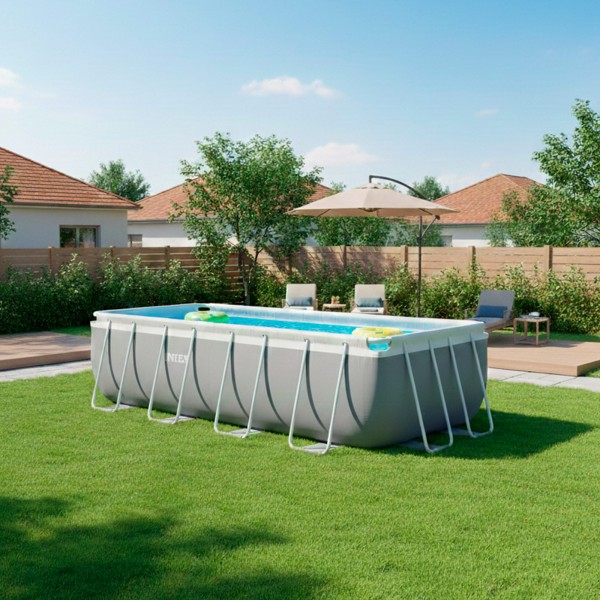INTEX Piscina Prism Frame 400x200x122 cm y filtro de arena | Distria