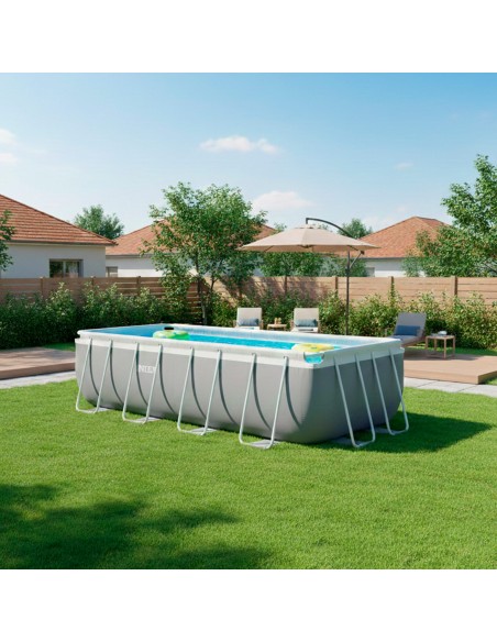 INTEX Piscina Prism Frame 400x200x122 cm y filtro de arena | Distria
