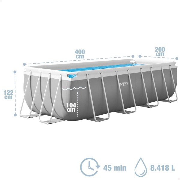 INTEX Piscina Prism Frame 400x200x122 cm y filtro de arena | Distria
