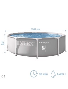 Piscina desmontable INTEX Prism Frame Ø305x75 cm depuradora | Distria 2