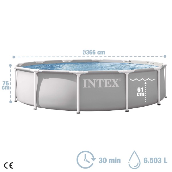 Piscina desmontable INTEX Prism Frame Ø366x76 cm depuradora | Distria