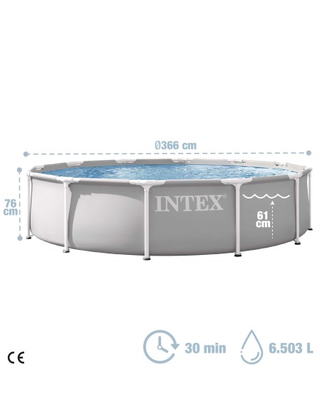 Piscina desmontable INTEX Prism Frame Ø366x76 cm depuradora | Distria