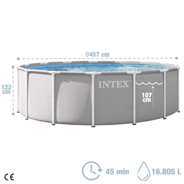 Piscina desmontable INTEX Prism Frame Ø457x122 cm depuradora | Distria