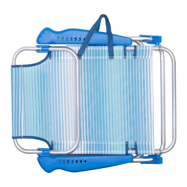 Silla de playa plegable rayas azul 8 posiciones Aktive | Distria