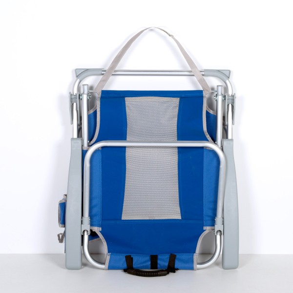 Silla de playa azul multiposición con cojín | Distria