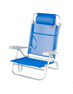 Silla de playa plegable azul 8 posiciones Aktive | Distria