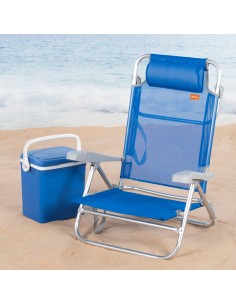 Silla de playa plegable azul 8 posiciones Aktive | Distria 2