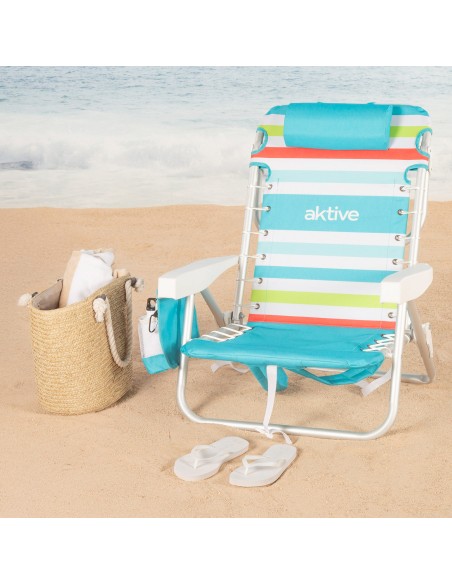 Silla playa multiposición 5 posiciones con nevera | Distria
