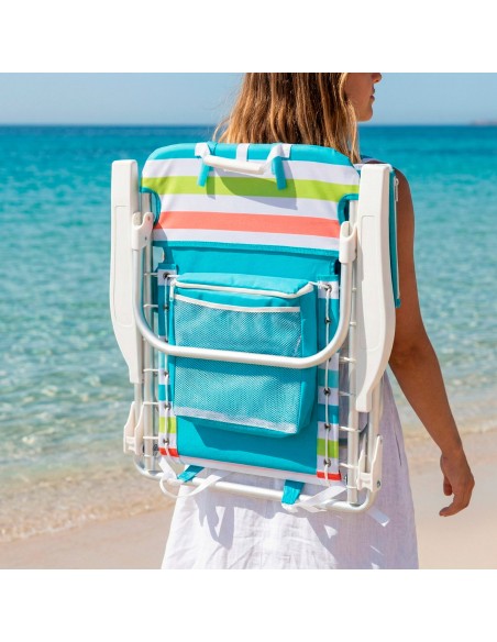 Silla playa multiposición 5 posiciones con nevera | Distria