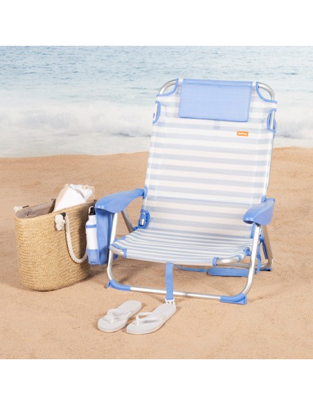 Silla de playa plegable marinera 51x45x76 cm Aktive | Distria