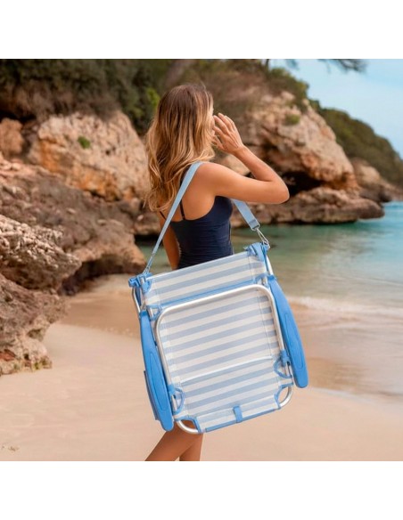 Silla de playa plegable marinera 51x45x76 cm Aktive | Distria