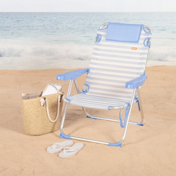 Silla de playa plegable marinera 48x60x90 cm Aktive | Distria