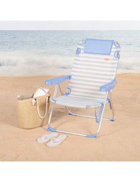 Silla de playa plegable marinera 48x60x90 cm Aktive | Distria