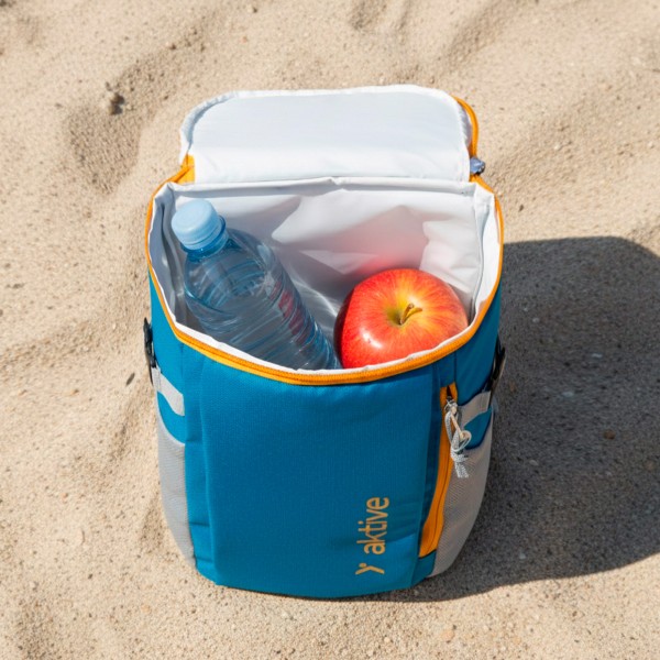 Mochila nevera isotérmica 8L azul con bolsillos Aktive | Distria