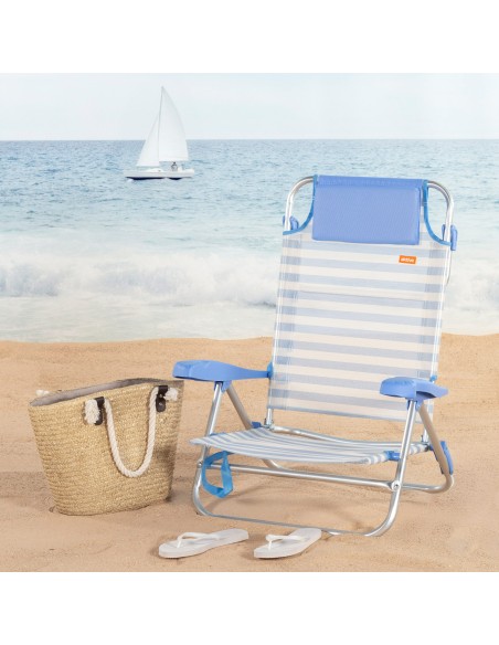 Silla plegable de playa multiposición Aktive | Distria