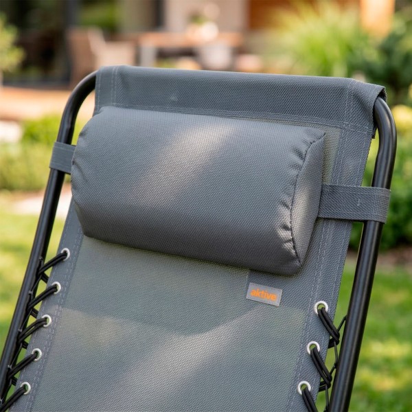 Silla plegable jardín gris Aktive | Distria