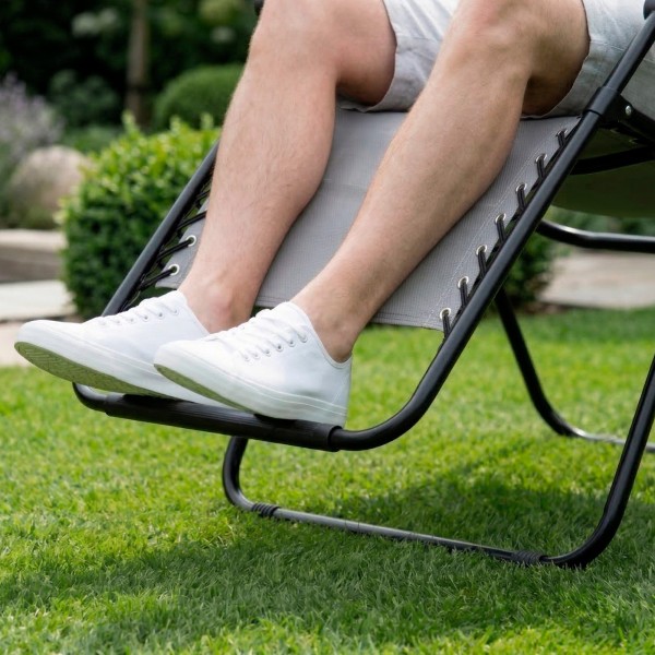 Silla plegable jardín gris Aktive | Distria