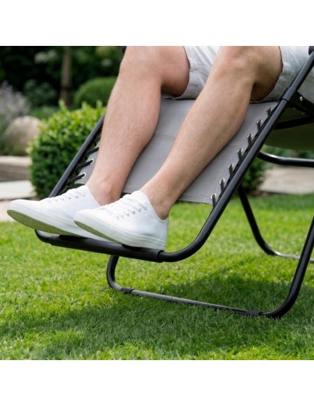 Silla plegable jardín gris Aktive | Distria