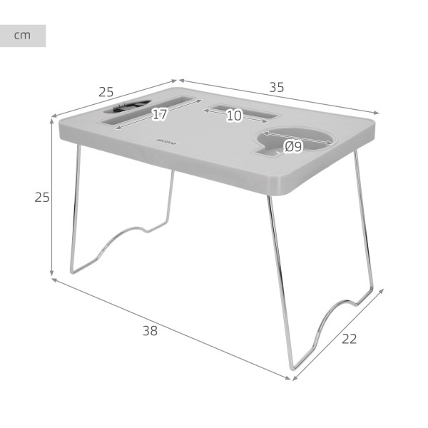 Mesa playa plegable 35x25x25 cm con posavasos | Distria