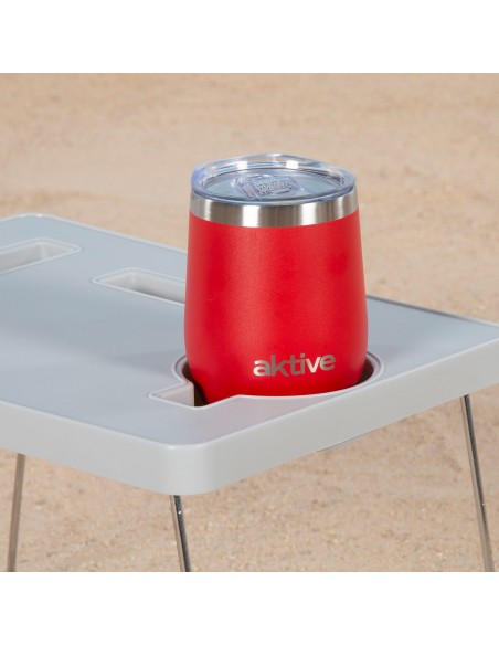 Mesa playa plegable 35x25x25 cm con posavasos | Distria