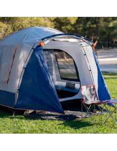 Tienda de campaña gris y azul 4 personas 250x350x200 cm | Distria 2