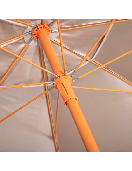 Sombrilla de playa Ø220 cm naranja ventilación UV50 Aktive | Distria
