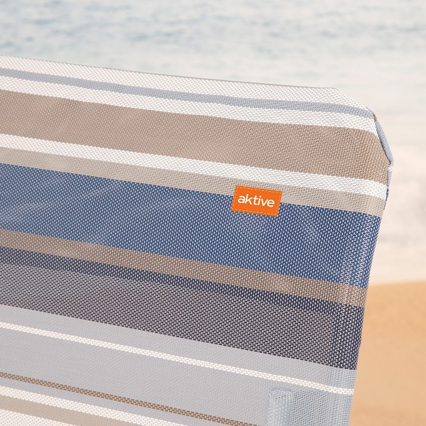 Pack ahorro 2 sillas playa azul y blanco 47x66x108 cm | Distria