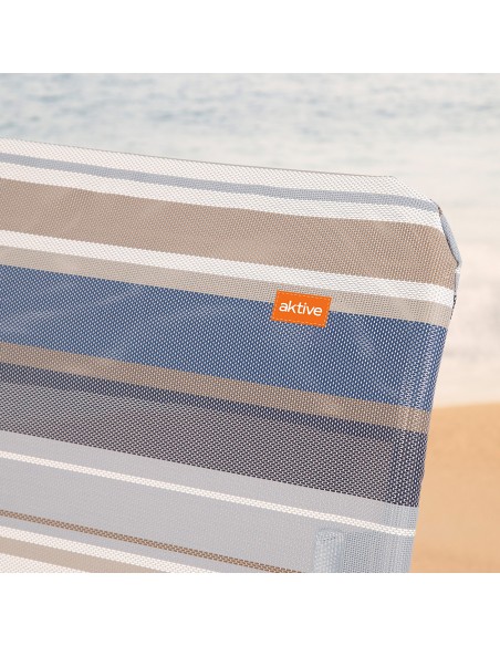 Pack ahorro 2 sillas playa azul y blanco 47x66x108 cm | Distria