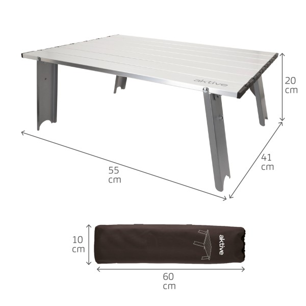 Mesa plegable pequeña camping aluminio ultraligera | Distria