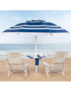 Sombrilla playa grande marinera con mesa | Distria 2