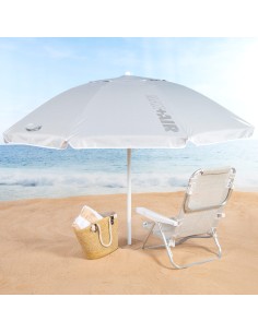 Sombrilla de playa gris D220 cm UV50 Aktive | Distria 2