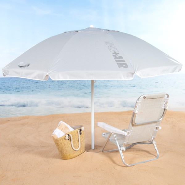 Sombrilla de playa gris D220 cm UV50 Aktive | Distria