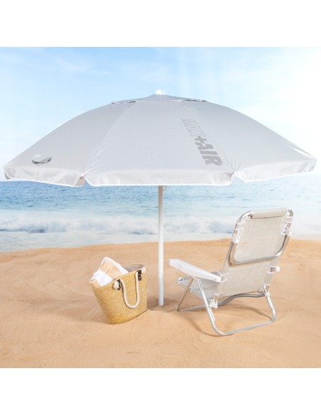 Sombrilla de playa gris D220 cm UV50 Aktive | Distria