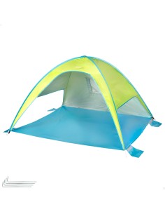 Tienda paravientos playa verde y azul UV50 Aktive | Distria