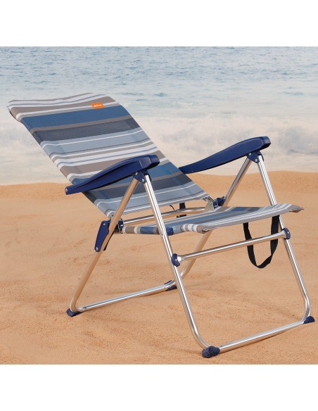 Silla playa alta plegable multiposición | Distria