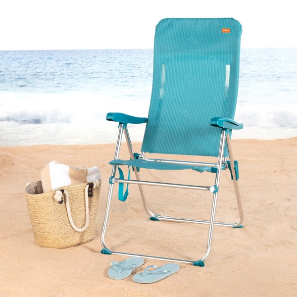Silla de playa alta plegable 5 posiciones Aktive | Distria