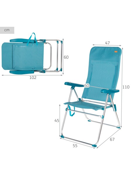 Silla de playa alta plegable 5 posiciones Aktive | Distria