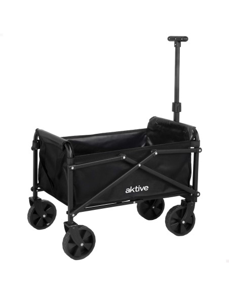 Carro playa negro Aktive 4 ruedas | Distria