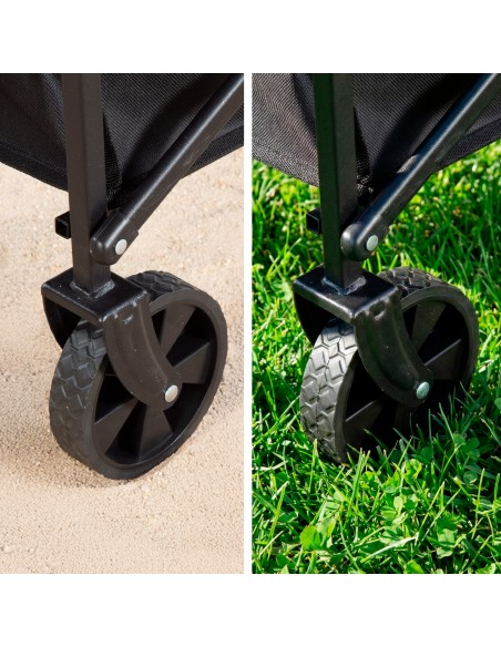 Carro playa negro Aktive 4 ruedas | Distria