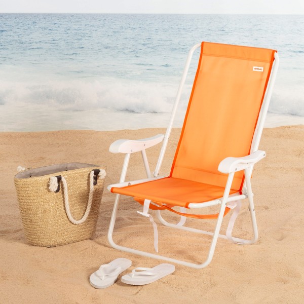 Silla de playa plegable con respaldo alto y mochila Aktive | Distria