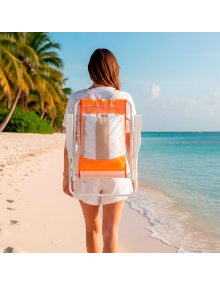 Silla de playa plegable con respaldo alto y mochila Aktive | Distria