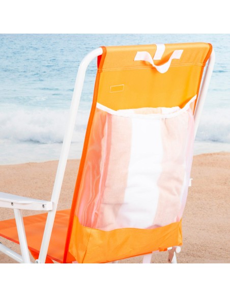Silla de playa plegable con respaldo alto y mochila Aktive | Distria