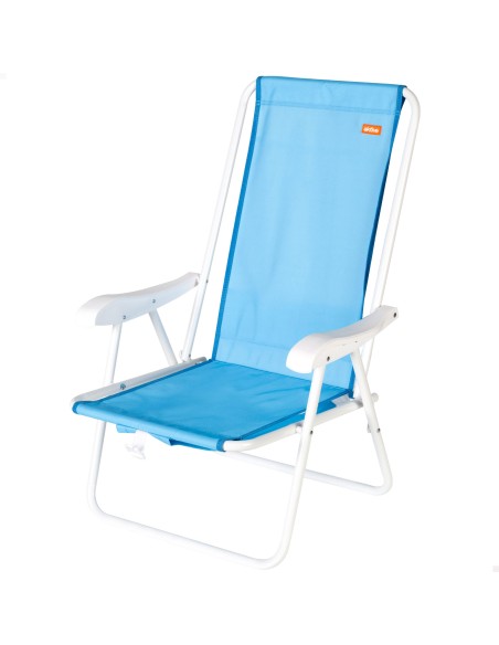 Silla mochila de playa plegable azul 44x40x81 cm Aktive | Distria