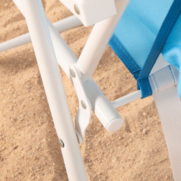 Silla mochila de playa plegable azul 44x40x81 cm Aktive | Distria