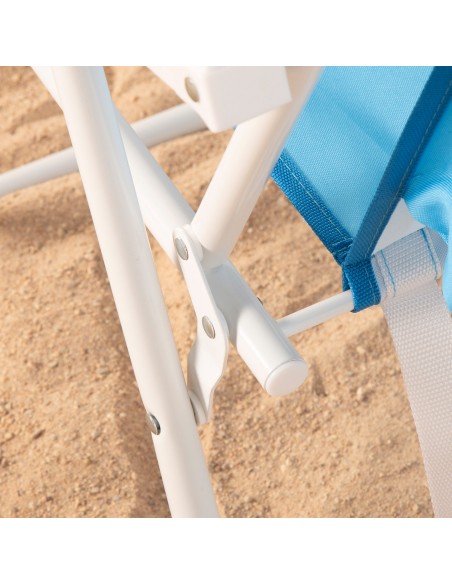 Silla mochila de playa plegable azul 44x40x81 cm Aktive | Distria
